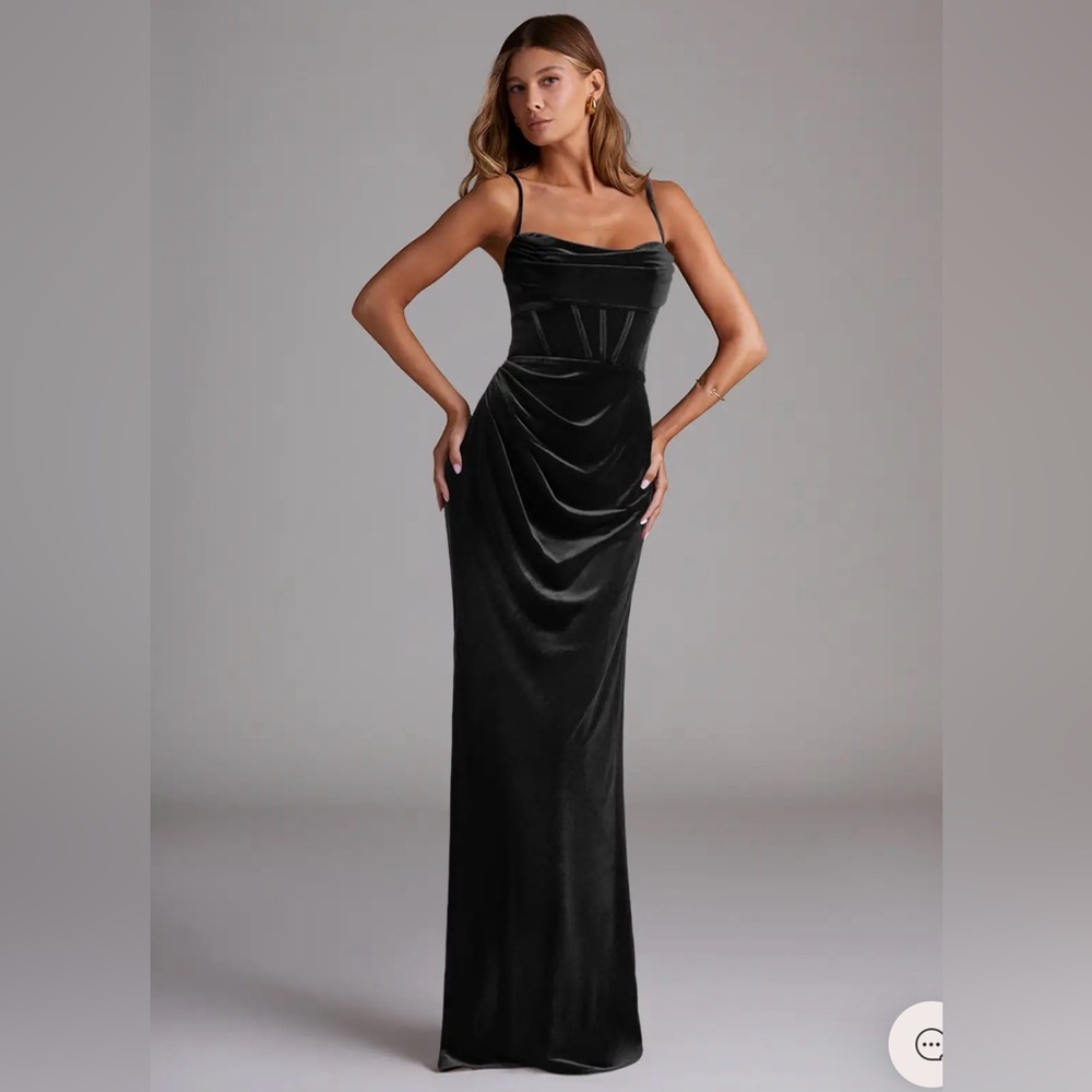 Azazie Black Velvet Bridesmaid Dress